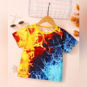 Fire and Water Toddler Boy Crew Neck Graphic T-shirt